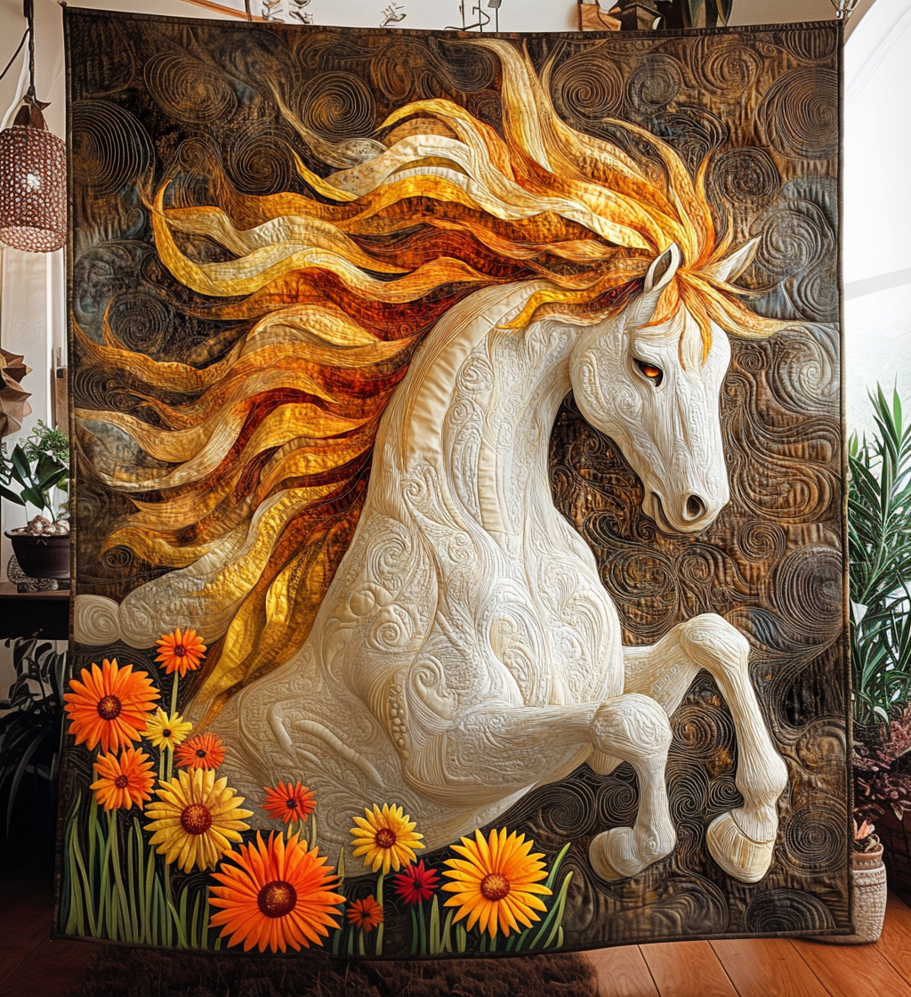 Midnight Rider Quilted Blanket Gifts For Equestrian Riders