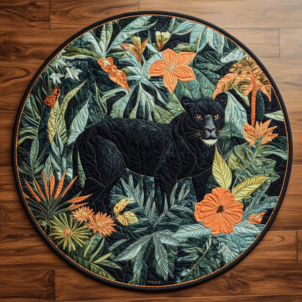 Midnight Roar Quilted Round Mat Entryway Ideas Flower Lily Gifts For Her