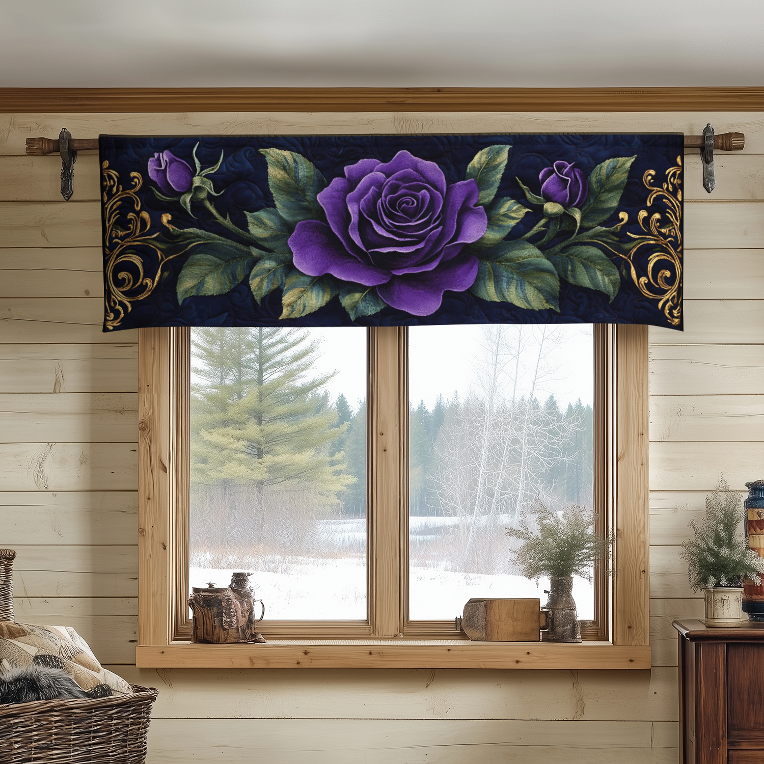 Midnight Rose Quilted Valance Entry Way Ideas Gifts For Lavender Lovers