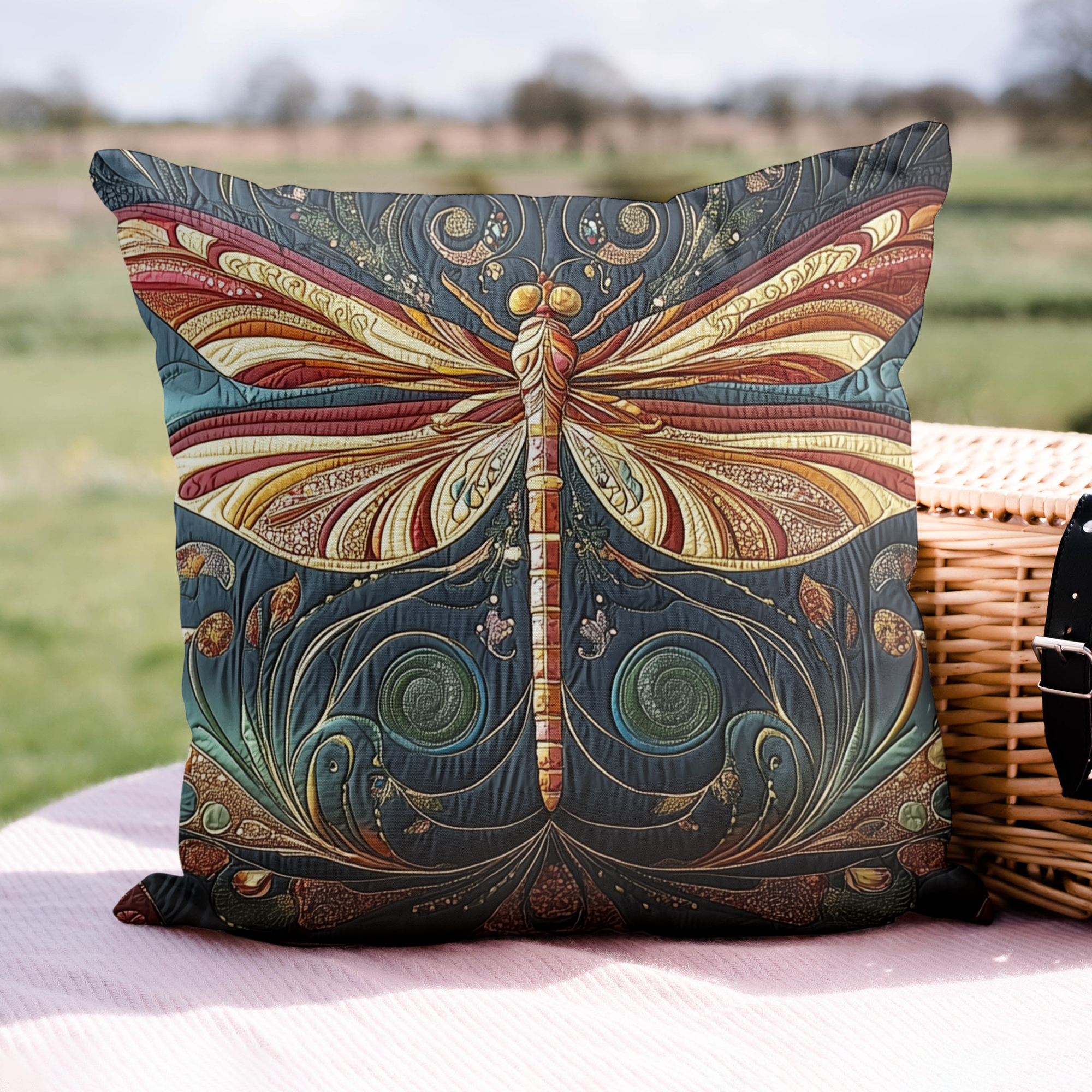 Midnight Serenity Dragonfly Quilted Pillow Case Best Throw Pillow Covers Dragonfly Gift Ideas