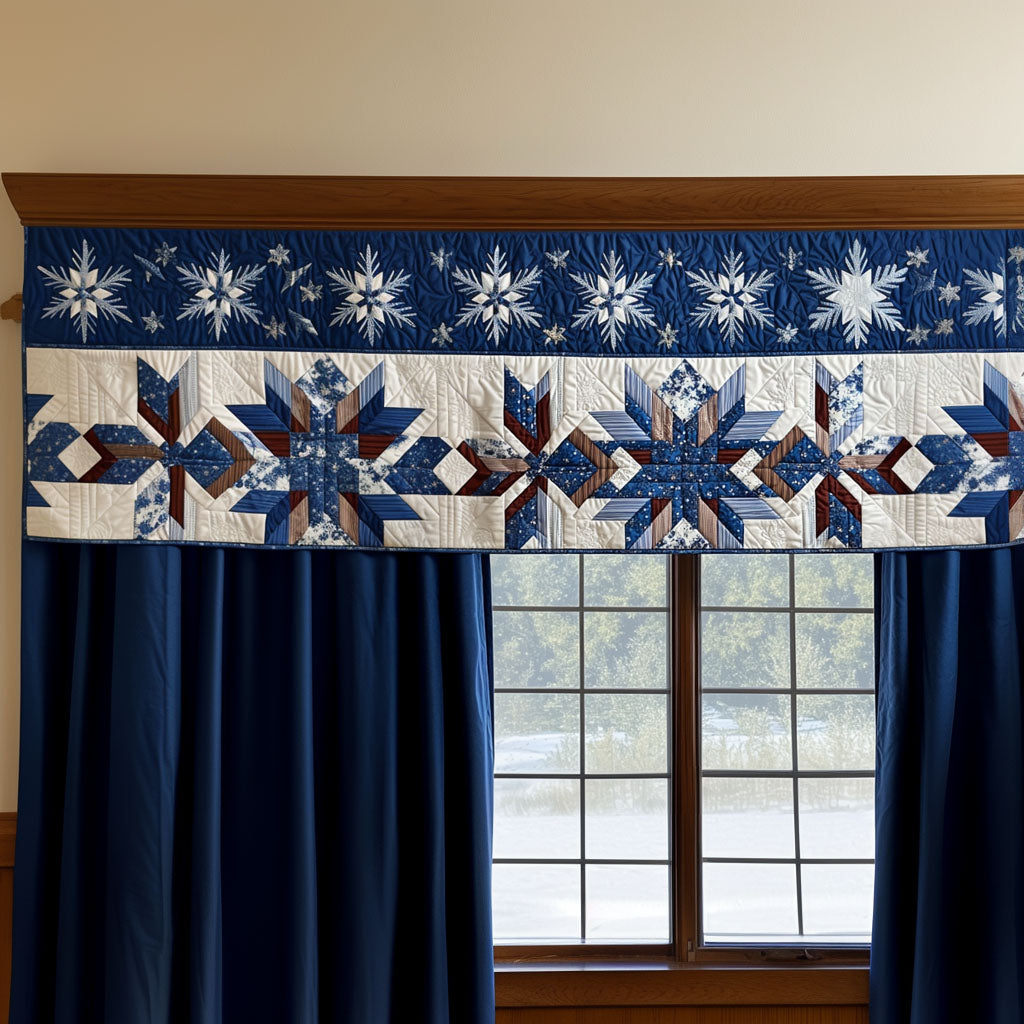 Midnight Snowflakes Quilted Valance Front Door Decor Western Theme Ornaments