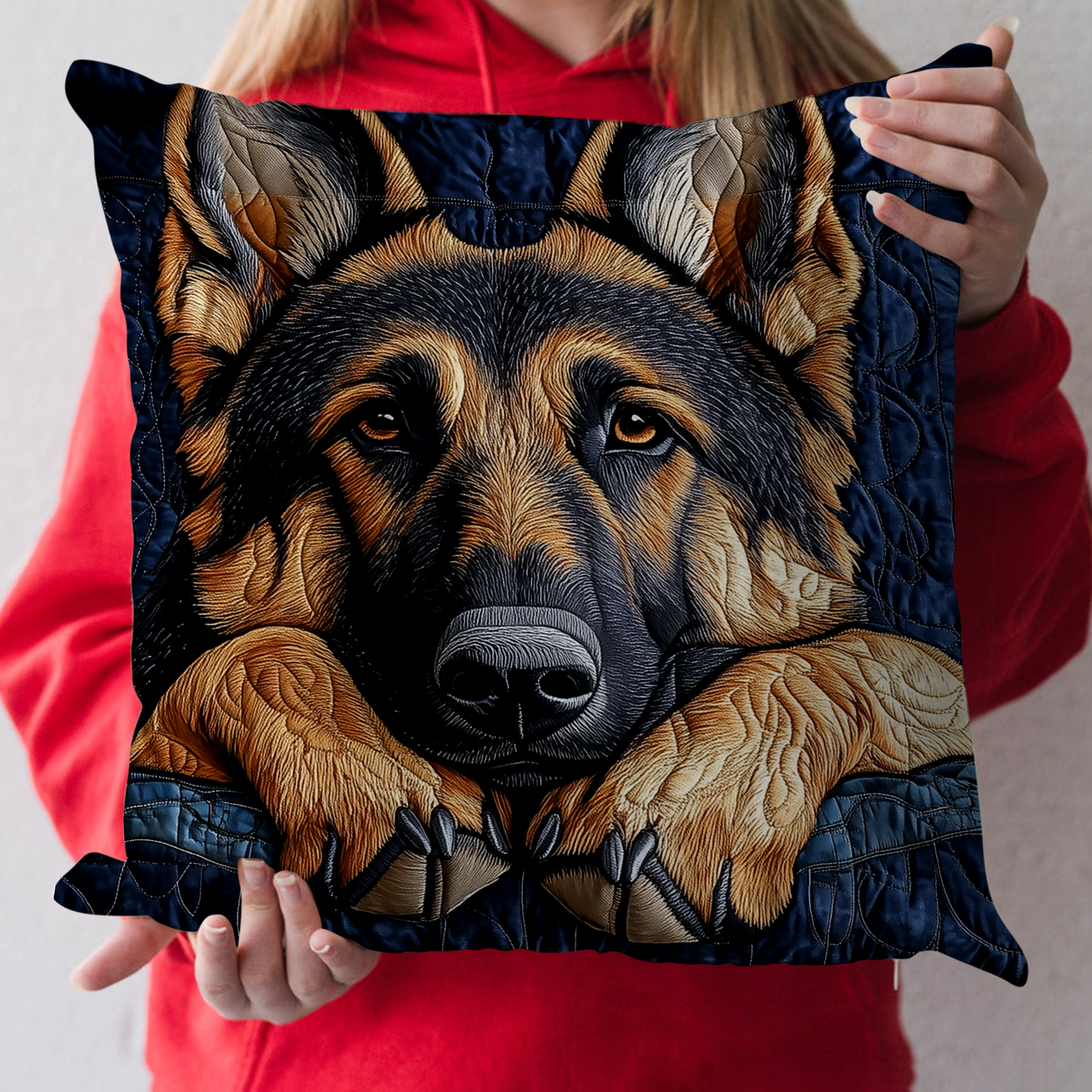 Midnight Stare Quilted Pillow Case Holiday Pillow Case Perfect Gift For Dog Lovers
