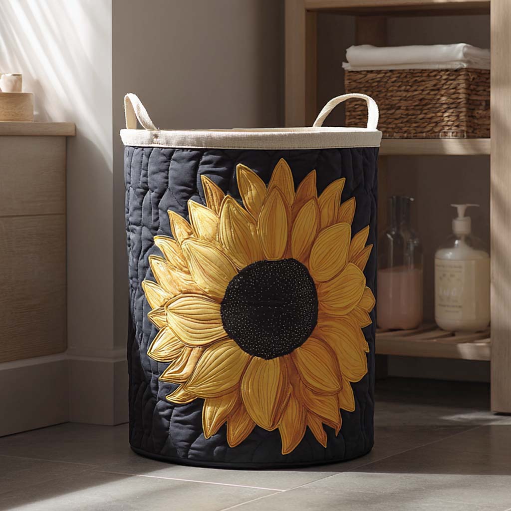 Midnight Sun Quilted Laundry Basket Merch For Dad