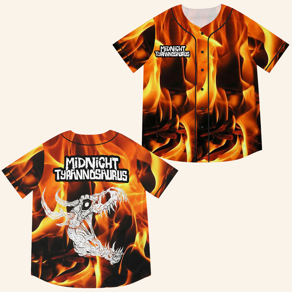 Midnight Tyrannosaurus Baseball Jersey EDM EDC Jersey Midnight Tyrannosaurus Merch For Fans