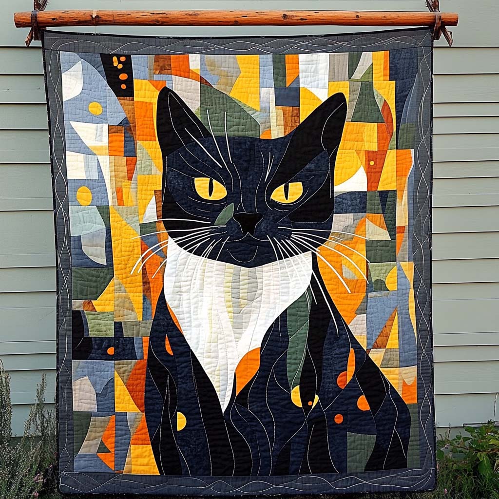 Midnight Whiskers Quilted Blanket Cute Blankets For Her