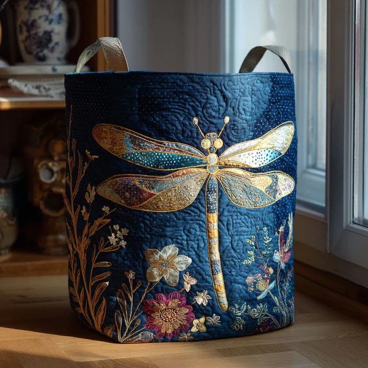 Midnight Wings Dark Eagle Quilted Laundry Basket Bold Home Storage Organizer Gift For Bird Lovers