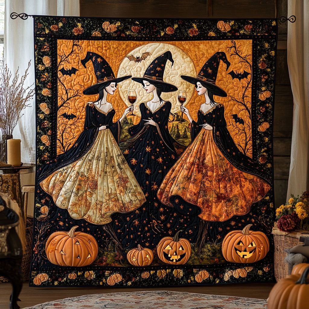 Midnight Witch Quilt Blanket Christmas Blanket Great Family Gifts For Christmas