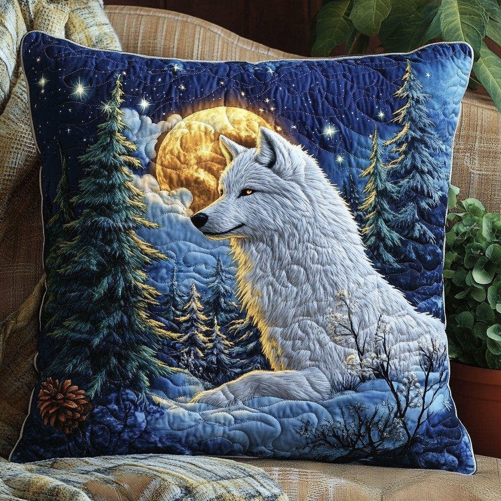 Midnight Wolf Quilt Pillow Case Hypoallergenic Pillow Cover for Sensitive Skin