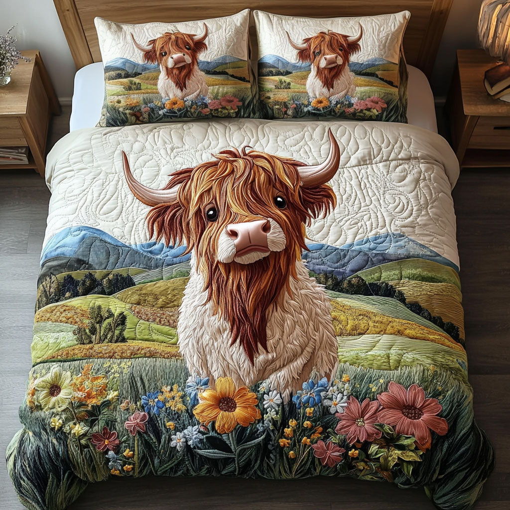 Mighty Highland Quilted Bedding Set Luxury Bedding Set with Pillow Covers Included