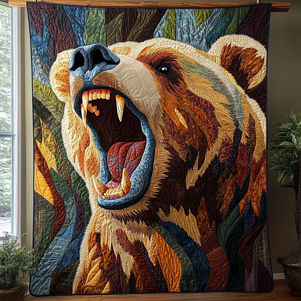 Mighty Paw Quilted Blanket Winter Decor Blanket Bear Gifts For Her