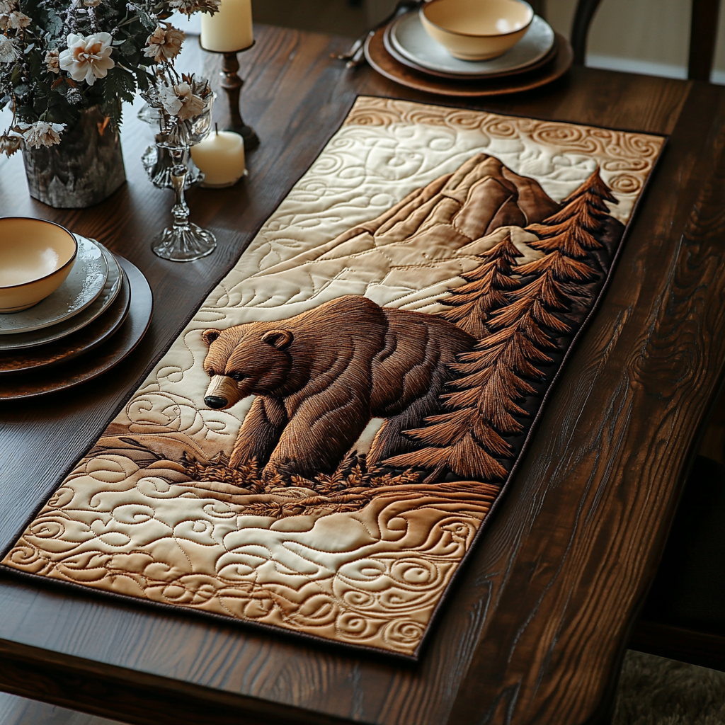 Mighty Paw Quilted Table Runner Dining Room Table Decor Ideas Gift Ideas For Bear Lovers