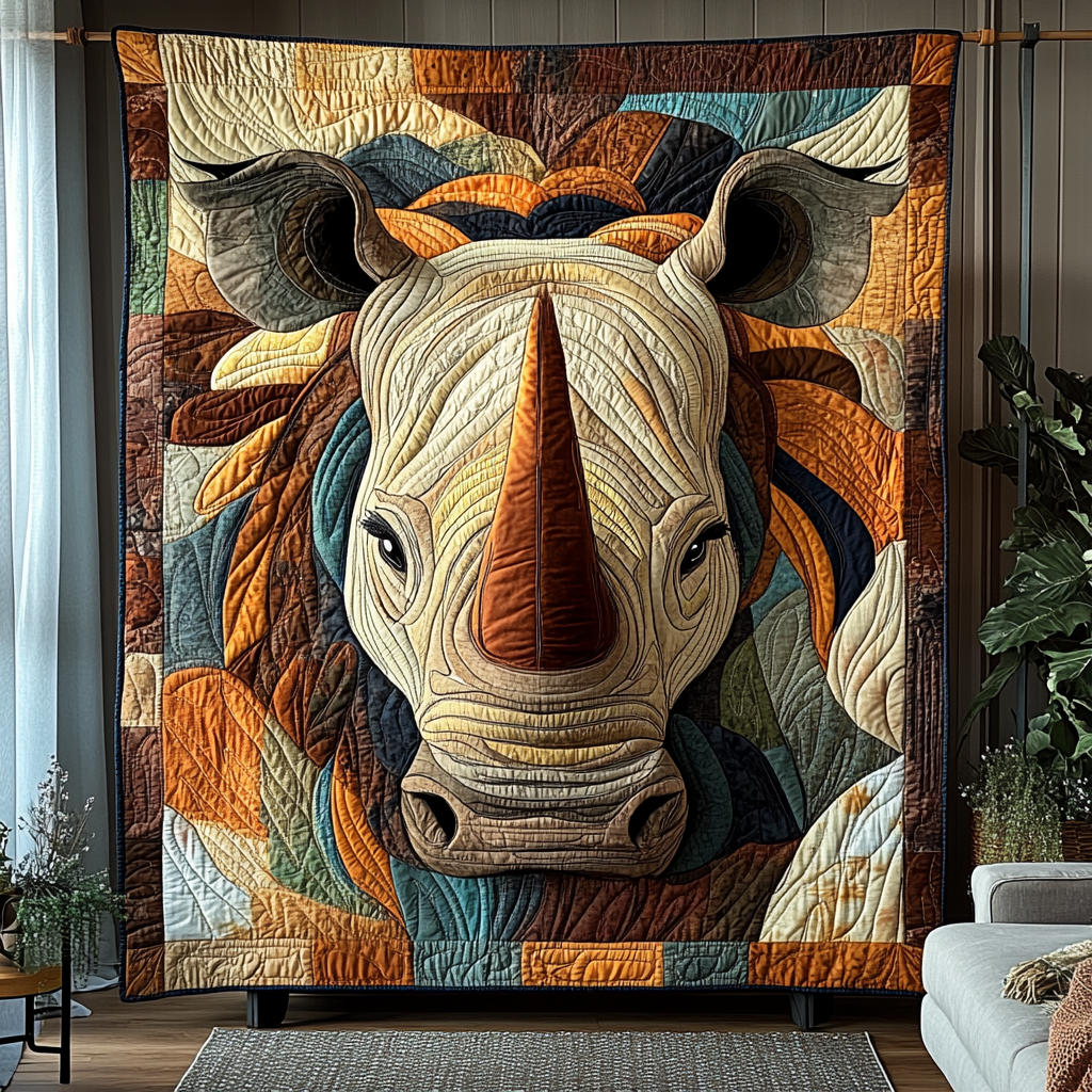 Mighty Rhino Majesty Quilted Blanket Cute Animal Blanket