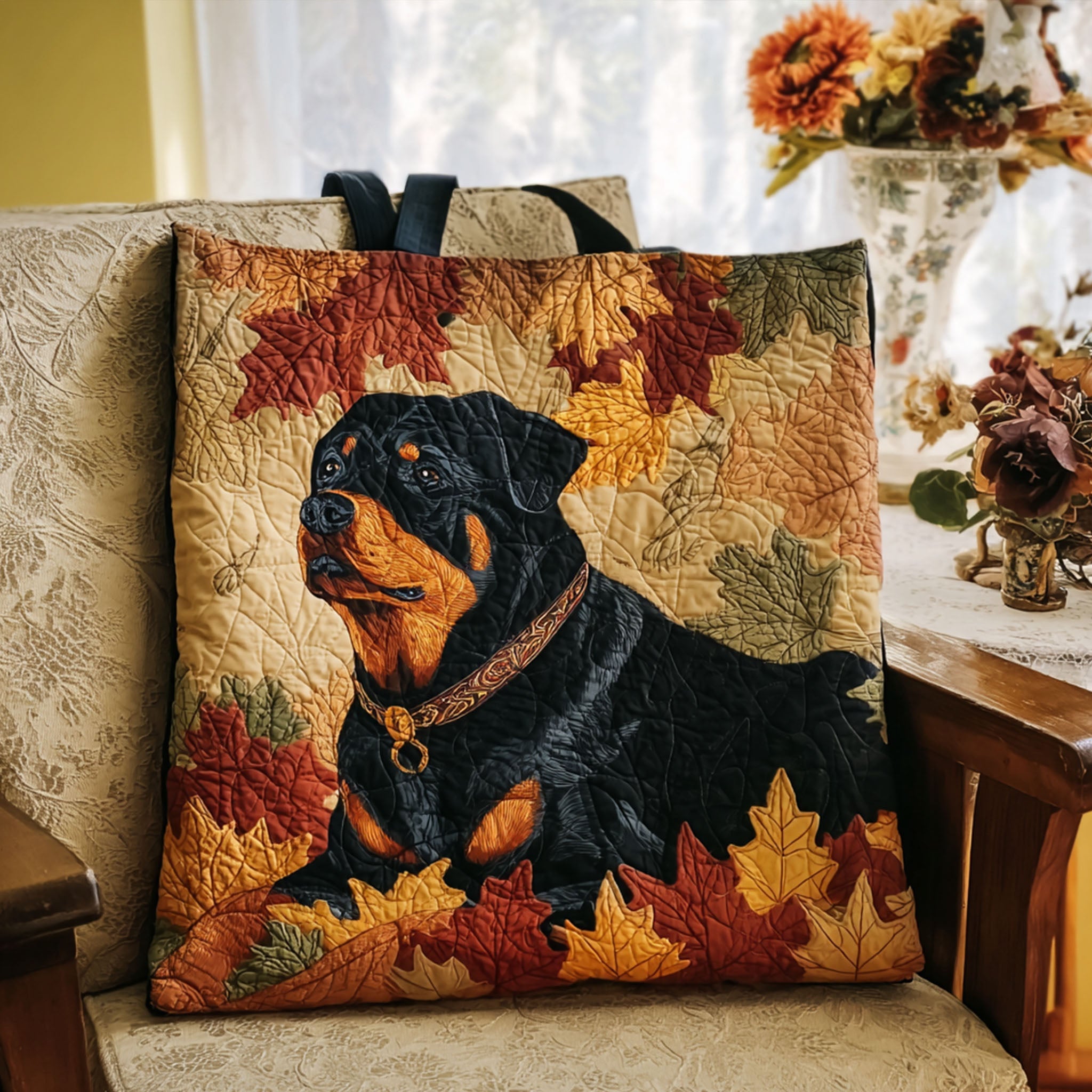 Mighty Rottweiler Quilted Tote Bag Dog Gift Ideas For Dog Owners