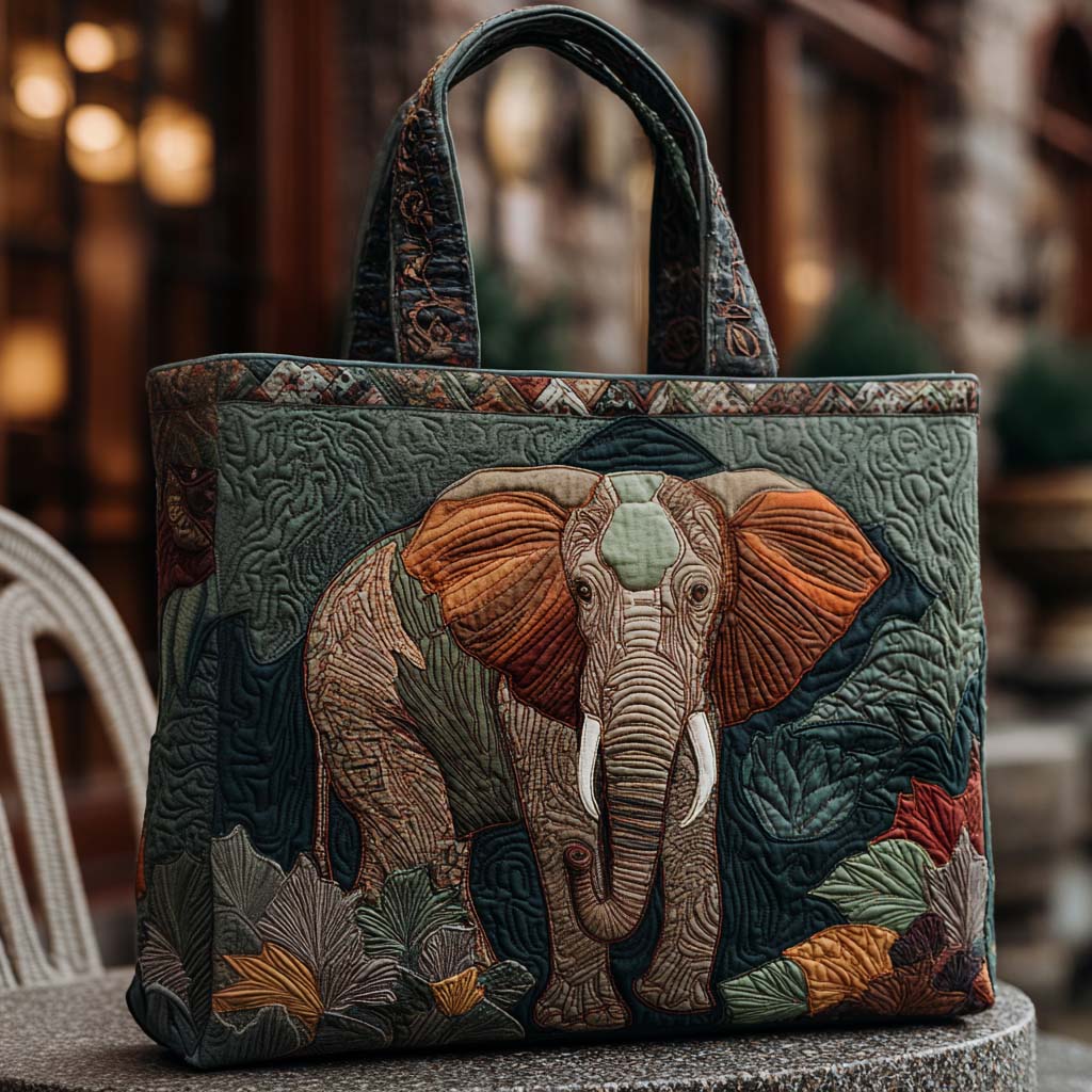 Mighty Spirit Quilted Tote Bag Presents For People Who Love Elephants
