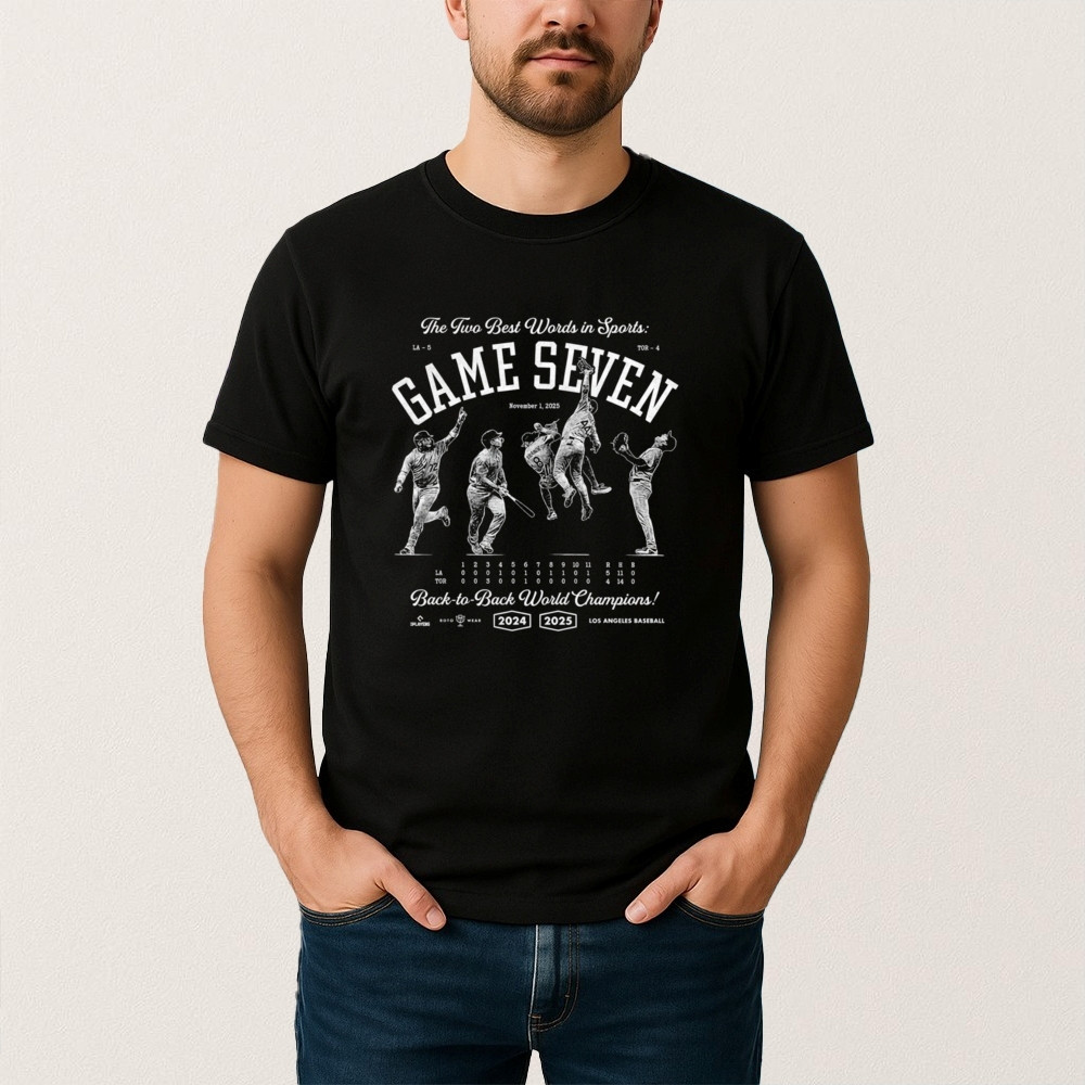 Miguel Rojas Game Seven Back To Back World Champions T-Shirt Los Angeles Dodgers Clothes