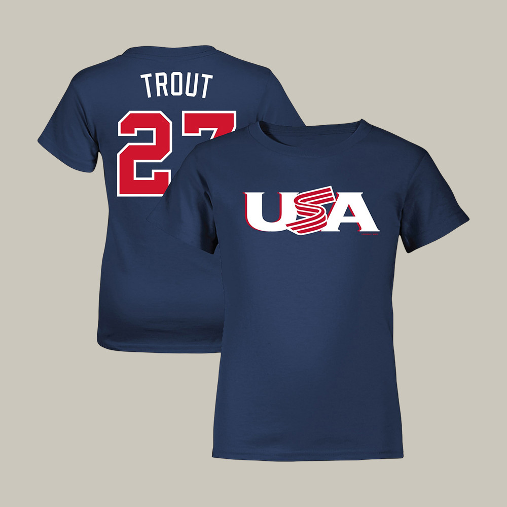 Mike Trout USA World Baseball Classic 27 T-Shirt Game Day Shirt Present For Girlfriend