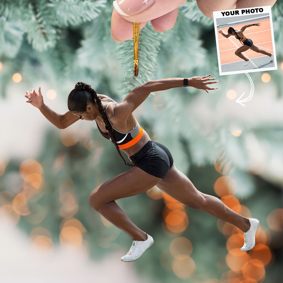 Mile Chasers Personalized Photo Mica Ornament Gift For Runners Running Lovers