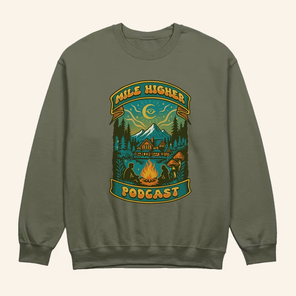 Mile Higher Merch Campfire Crewneck Sweatshirt Present For Boyfriend
