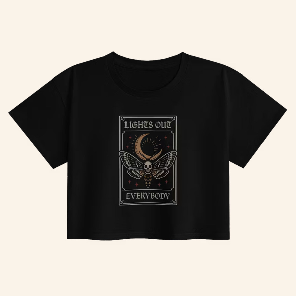 Mile Higher Merch Tarot Cropped T-Shirt Lights Out Merch Xmas Gifts For Girlfriend Mile Higher Merch Tarot Cropped T-Shirt Lights Out Merch Xmas Gifts For Girlfriend