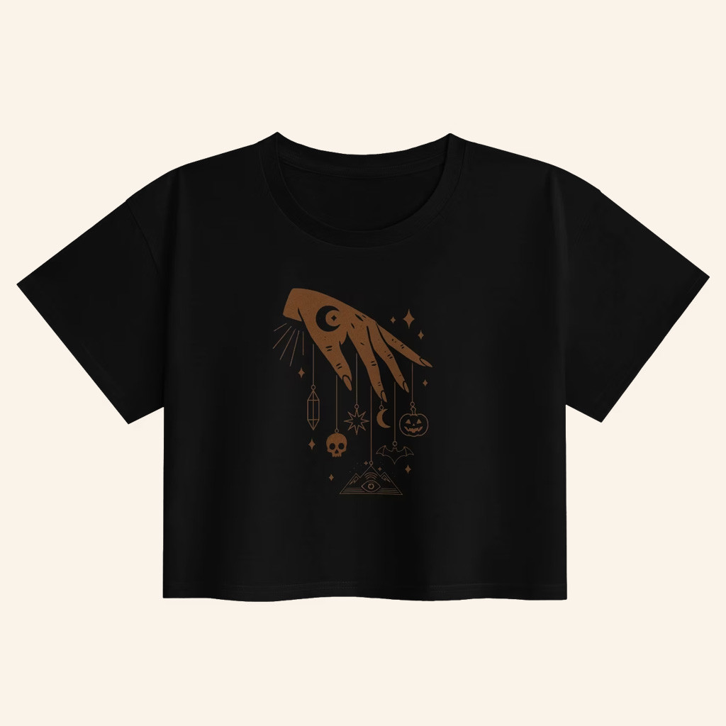 Mile Higher Merch Witch Hand Cropped T-Shirt Birthday Gift For Daughter Mile Higher Merch Witch Hand Cropped T-Shirt Birthday Gift For Daughter