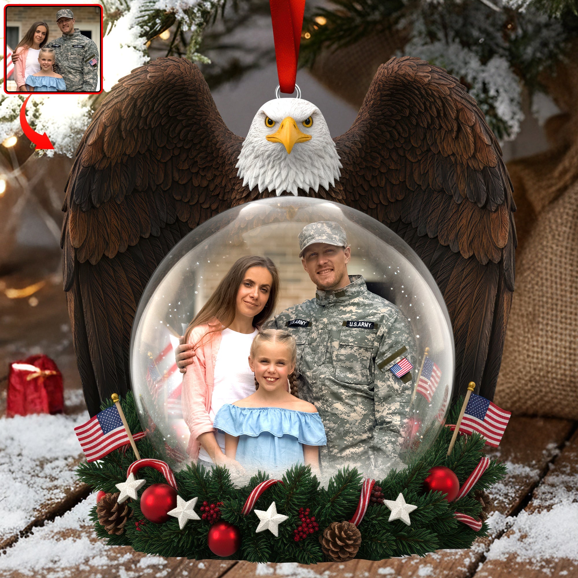 Military Appreciation Acrylic Ornament � Custom Photo Gifts For Family - Xmas Ornament Gift Military Appreciation Acrylic Ornament � Custom Photo Gifts For Family - Xmas Ornament Gift