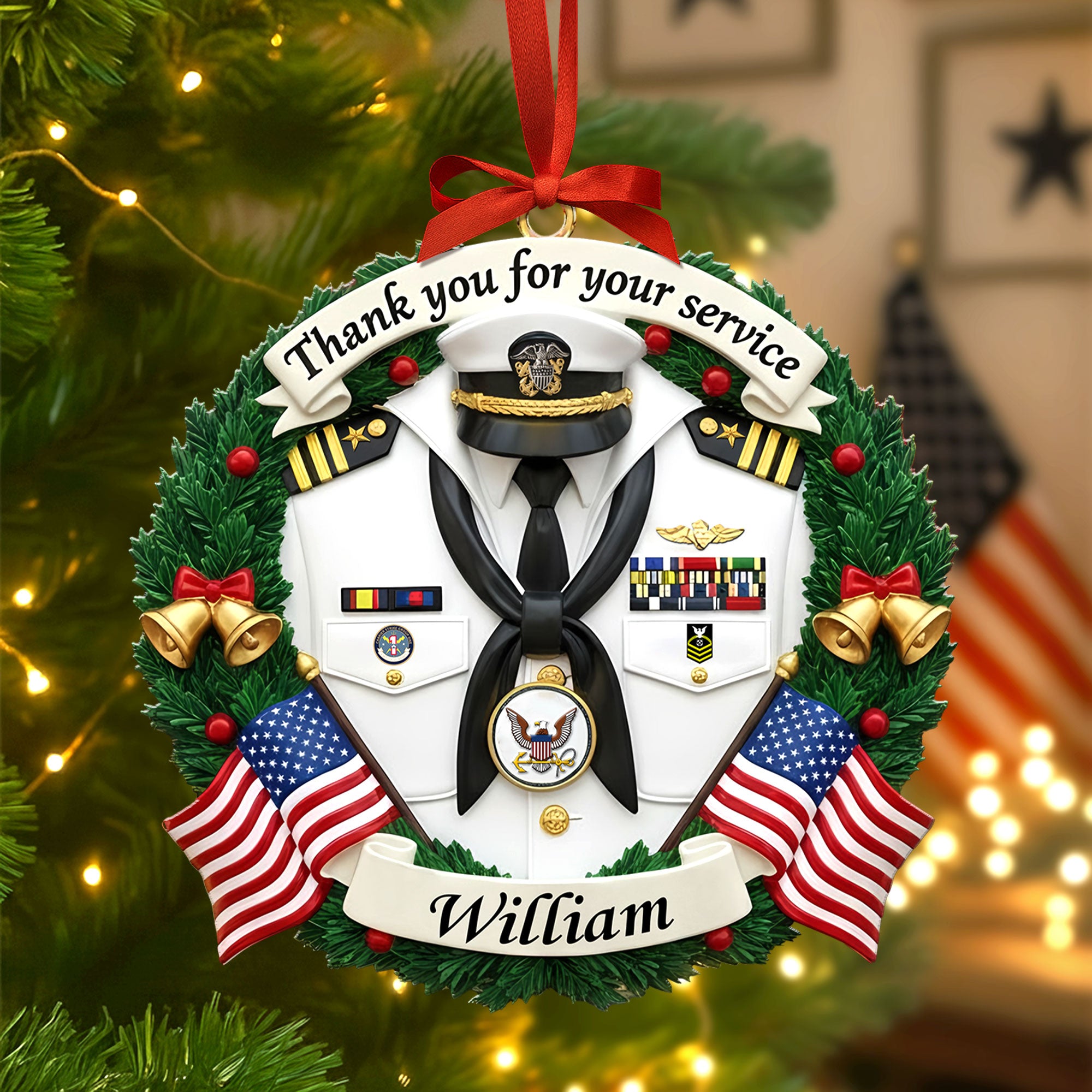 Military Appreciation Christmas Ornament Personalized Gifts For Veterans - Xmas Home Decoration Gift