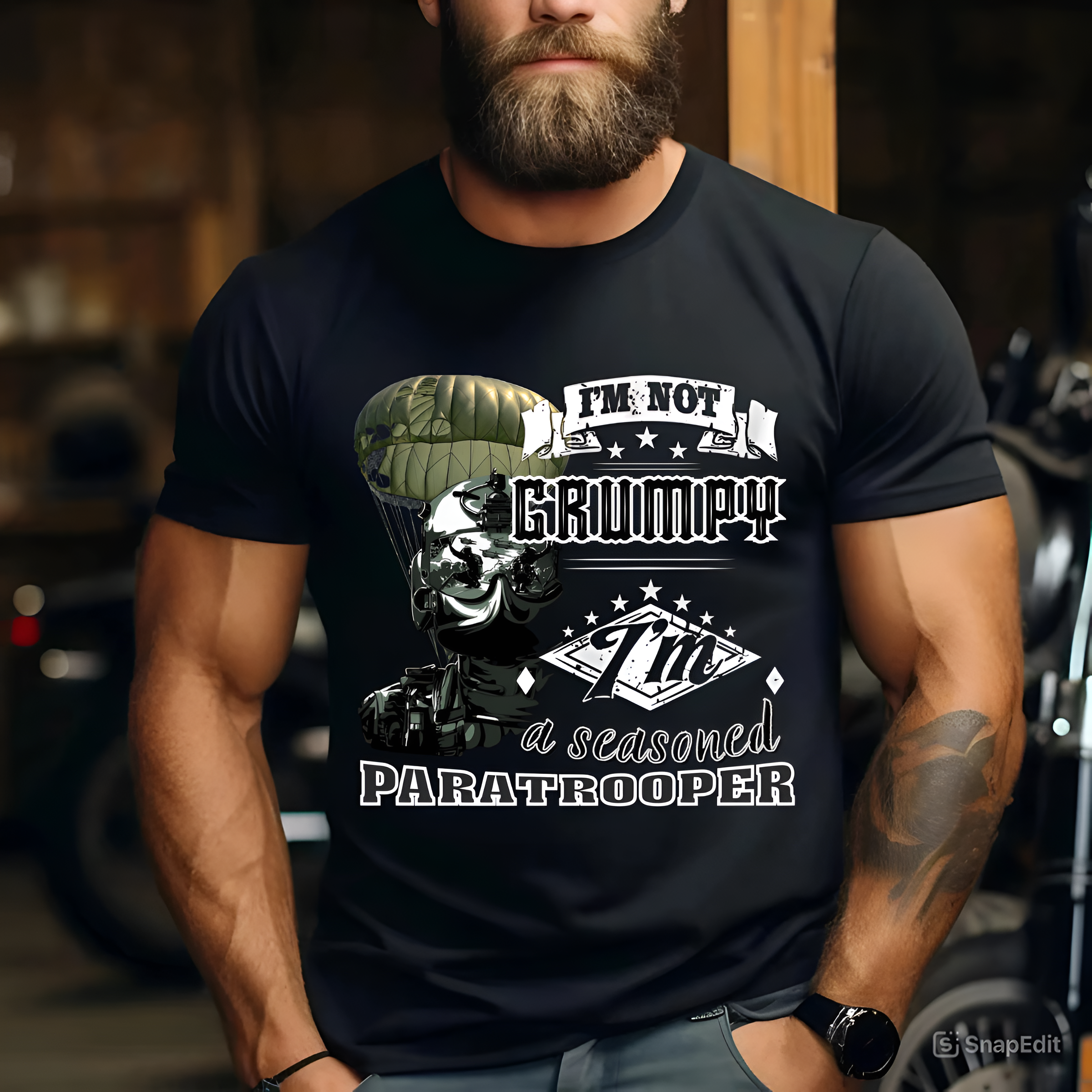 Military Paratrooper Tee Tactical Airborne Veteran Shirt Gift for Veteran Husband