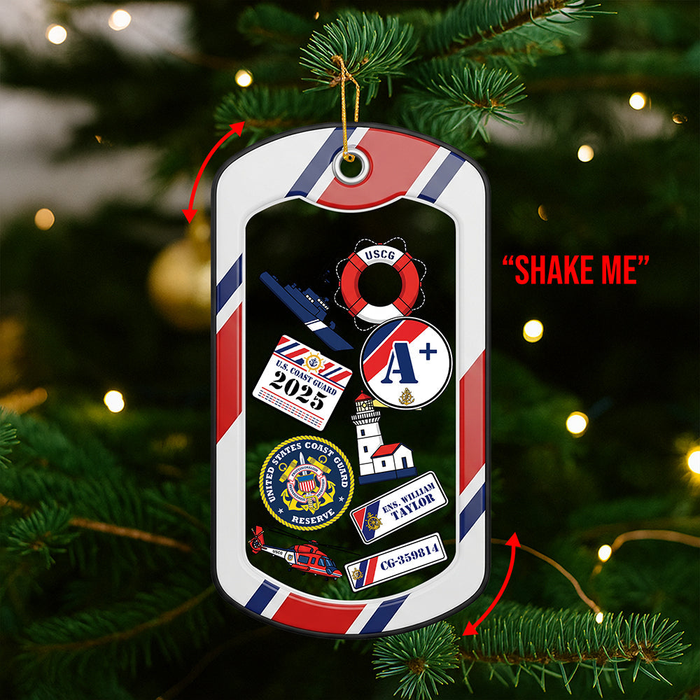 Military Pride Christmas Shaker Ornament - Personalized Gifts For Soldiers - Xmas Ornament Gift