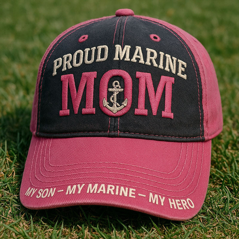 Military Proud Mom Hat My Son My Marine My Hero Veteran Cap Patriotic Gift Ideas