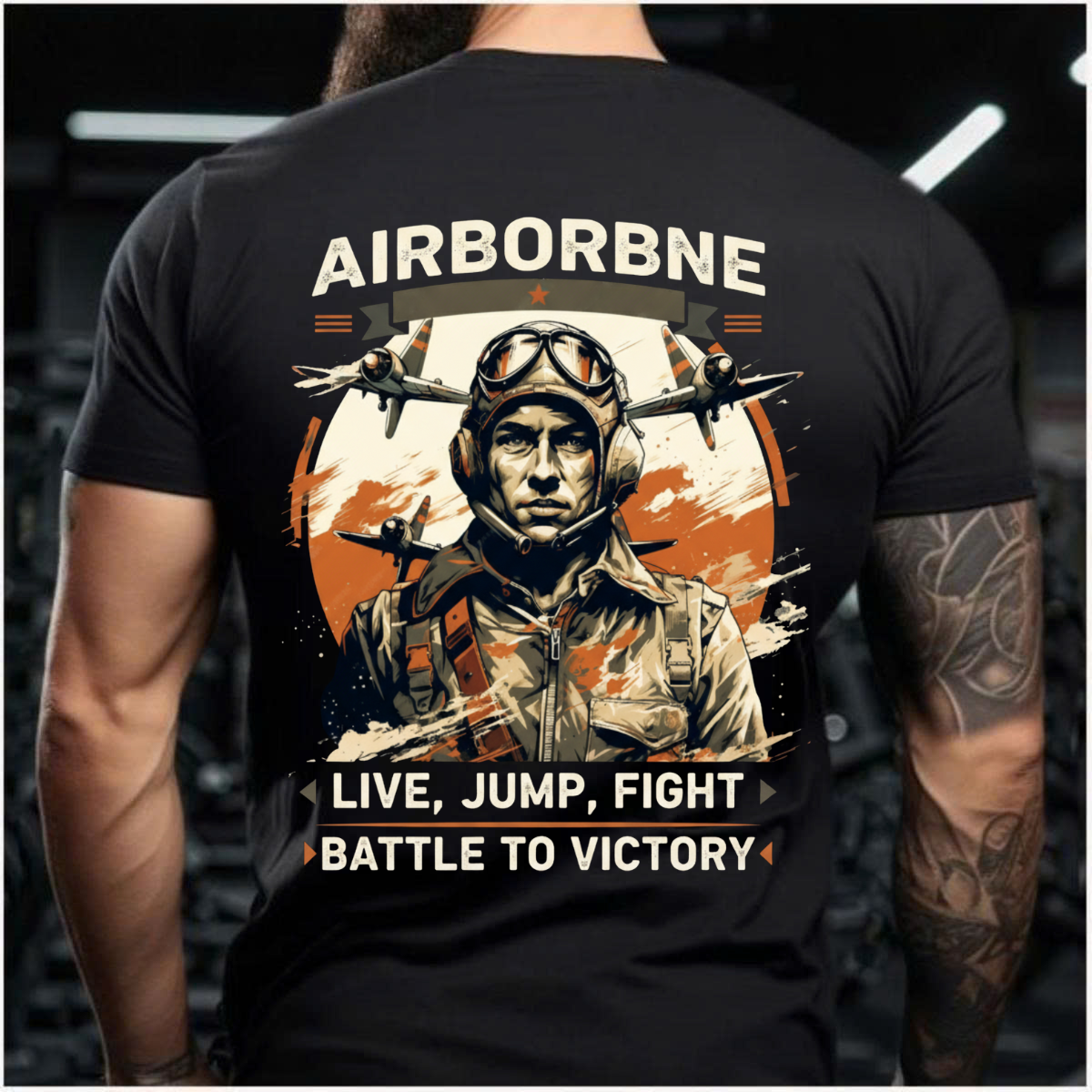 Military Veteran T-Shirt Live Jump Fight  Patriotic Airborne Apparel Best Gift for Army Veterans