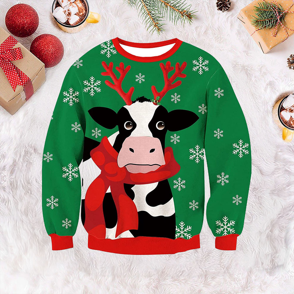 Milk Cow Ugly Christmas Sweater Cute Christmas Jumper Gifts For Cow Lovers