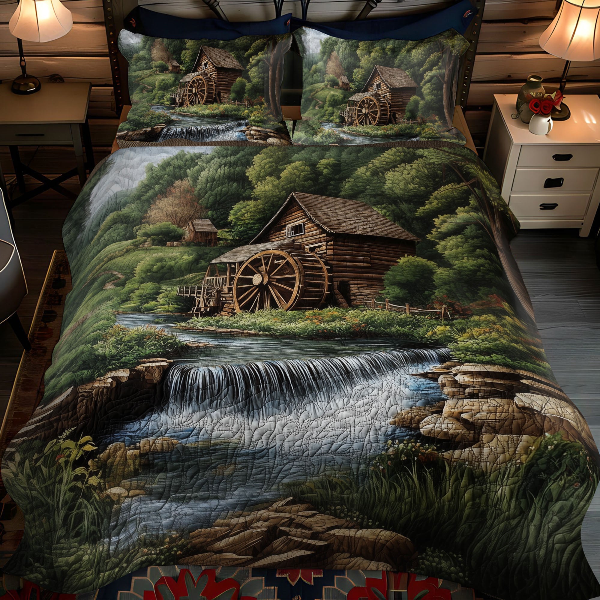 Mill Creek Falls Quilted Bedding Set Bed Room Decoration Christmas Gifts For Husband