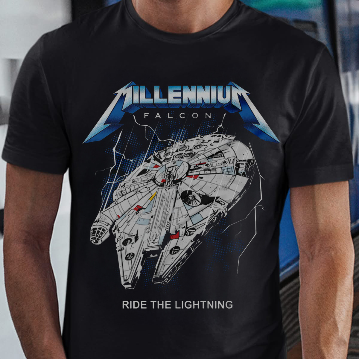Millennium Falcon Ride The Lightning Shirt Metal Rock The Galaxy Star Wars Fan Gifts