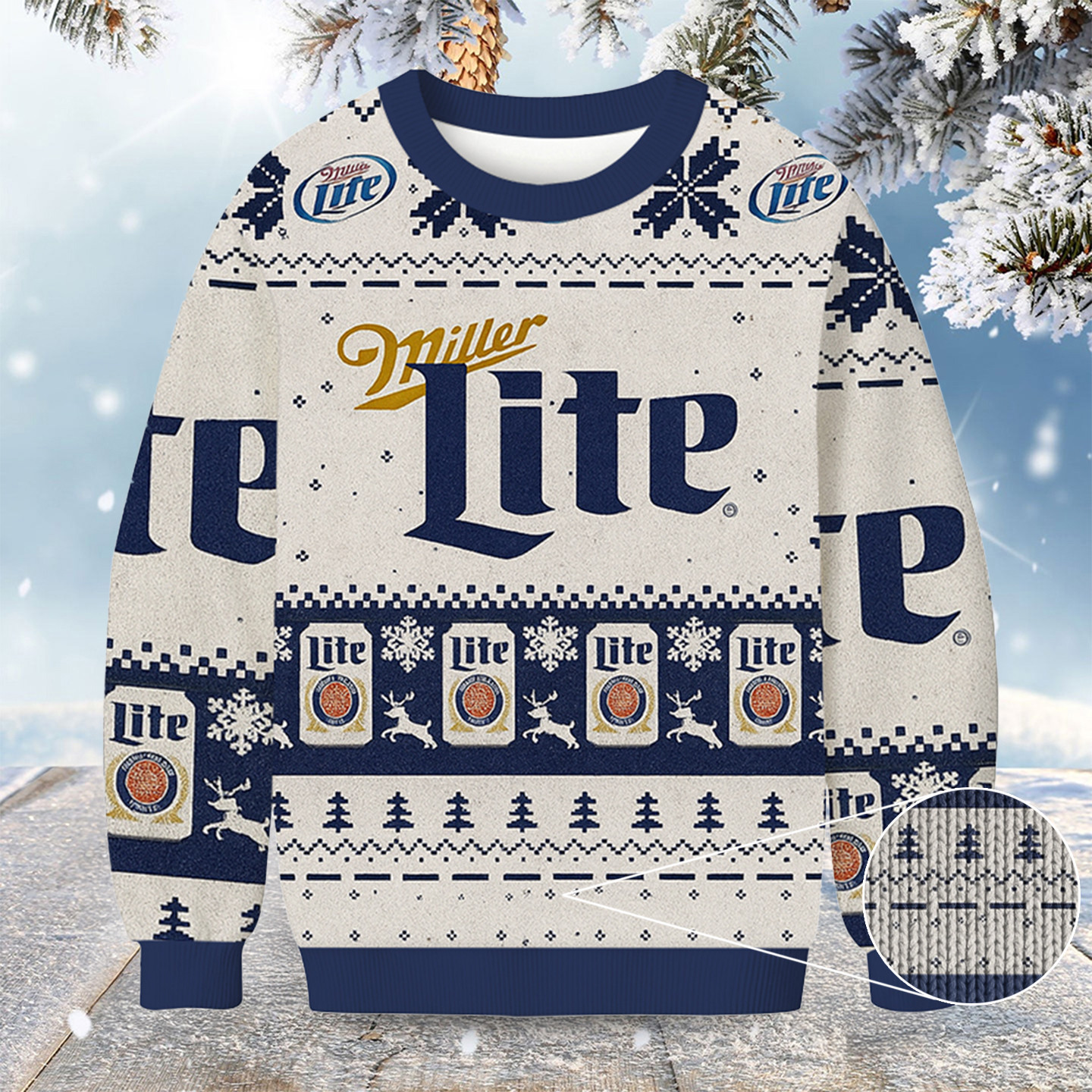 Miller Lite Christmas Ugly Sweater Winter Clothing Christmas Gifts For Beer Lovers