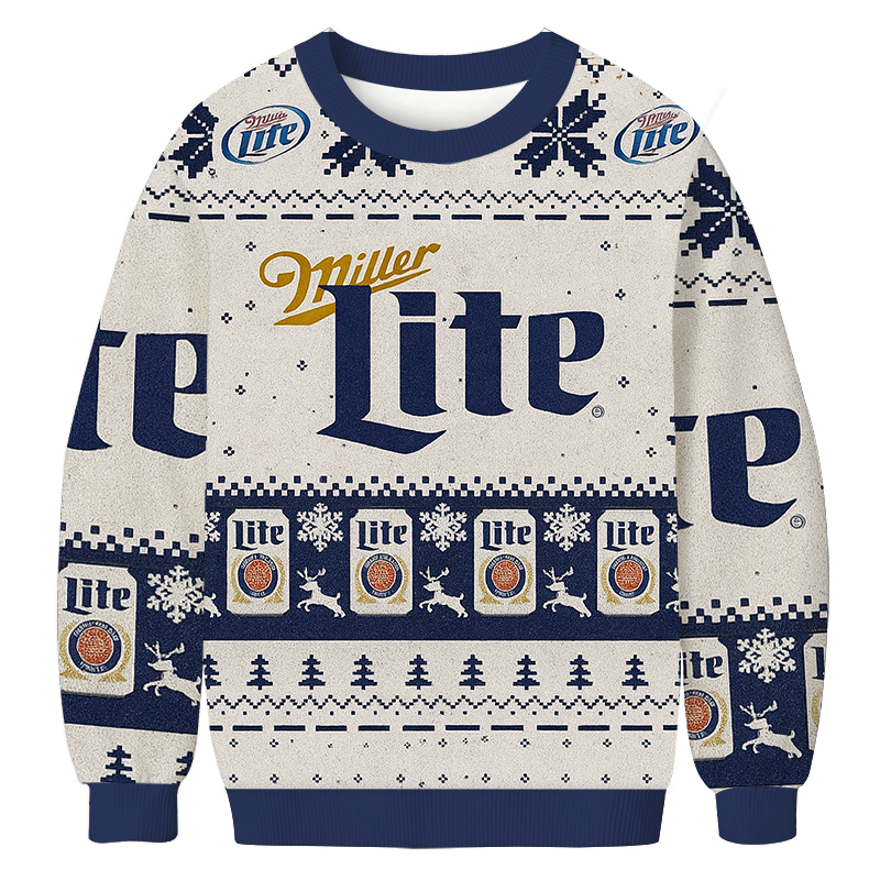 Miller Lite Christmas Ugly Sweatshirt Funny Christmas Holiday Sweater Gift Ideas Miller Lite Christmas Ugly Sweatshirt Funny Christmas Holiday Sweater Gift Ideas