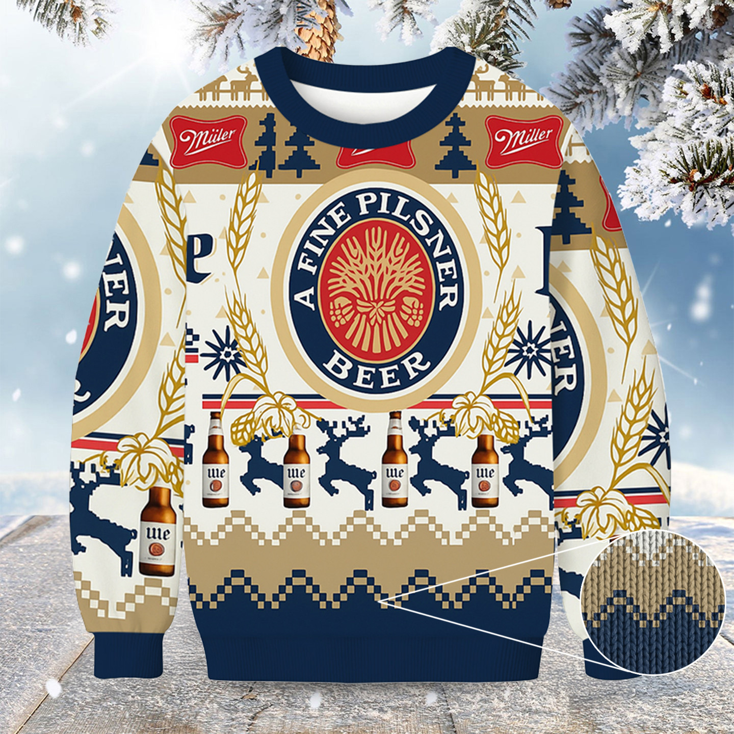 Miller Lite Vintage Christmas Ugly Sweater Xmas Gift Ideas For Beer Drinkers