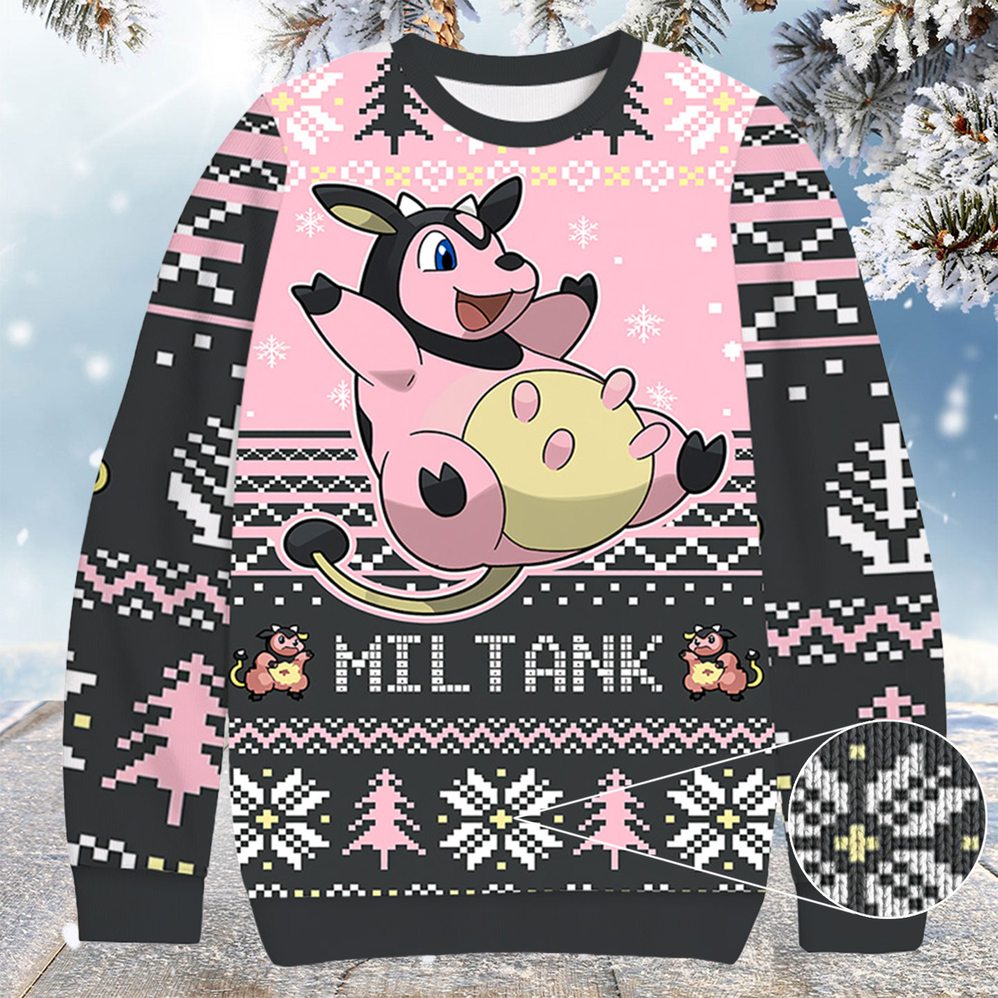 Miltank Christmas Ugly Sweater Cute Xmas Clothing Xmas Gifts For Teens