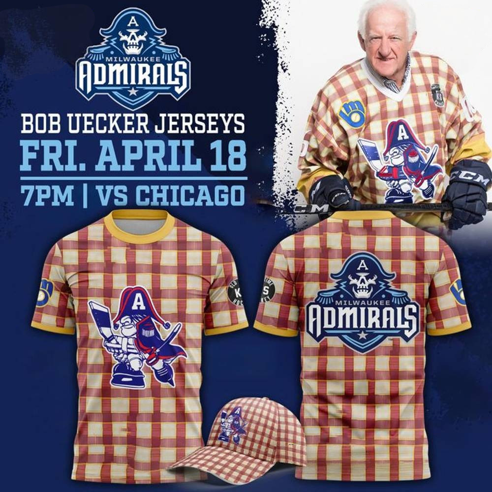 Milwaukee Admirals x Bob Uecker 2025 Limited Edition Shirt Unique Gifts For Hockey Fans