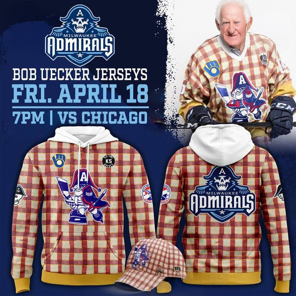 Milwaukee Admirals x Bob Uecker Limited Edition 2025 Hoodie Cool Gifts For Hockey Fans