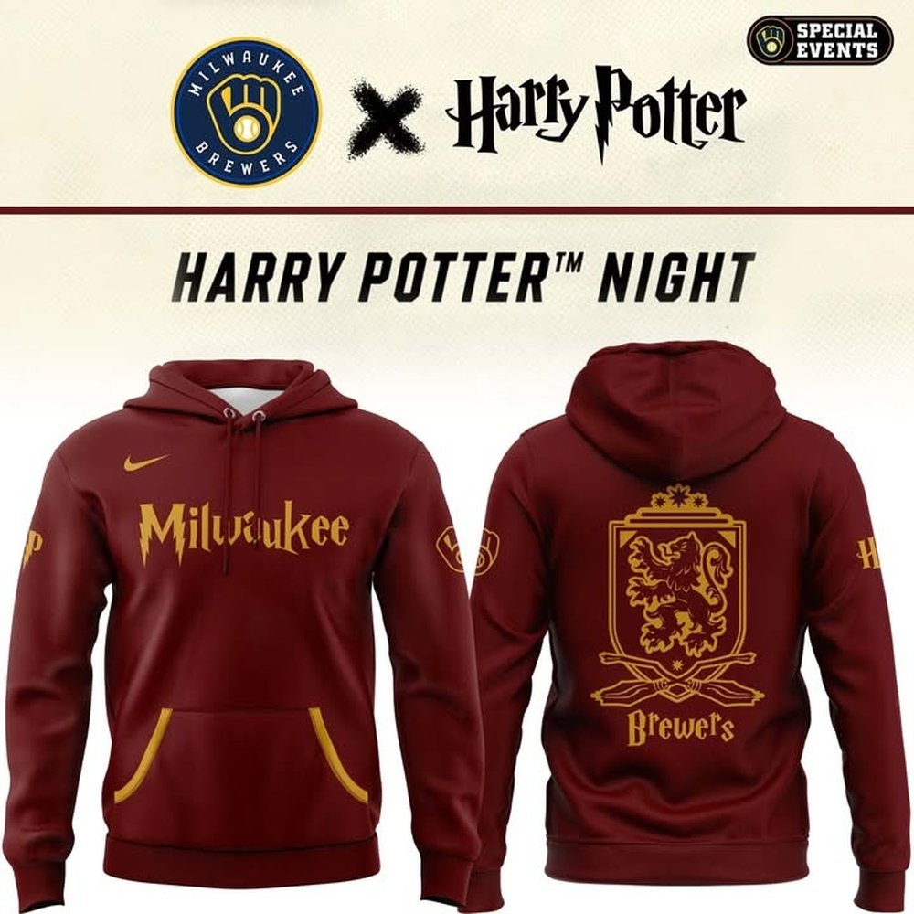 Milwaukee Brewers And Harry Potter Night Hoodie Milwaukee Brewers Merch Best Gifts For Baseball Fans