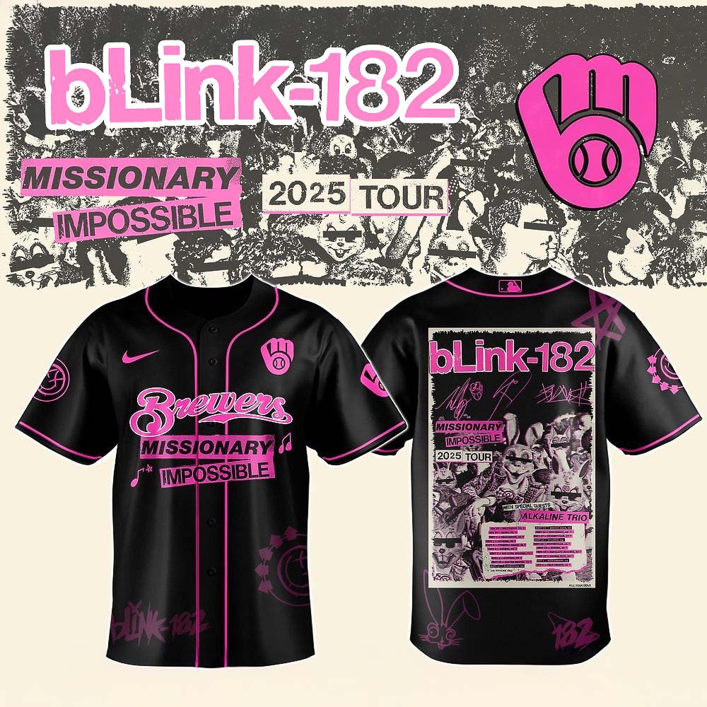 Milwaukee Brewers Blink 182 Missionary Impossible Tour 2025 Jersey Best Gift For Baseball Fans