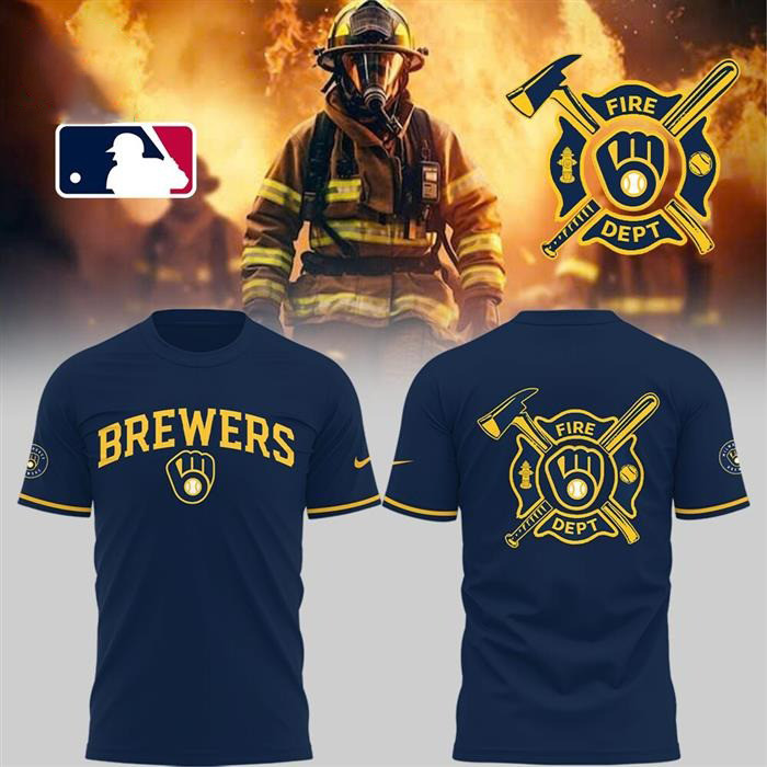 Milwaukee Brewers Firefighter Shirt Gifts For Baseball Fans