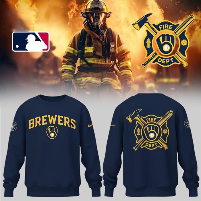 Milwaukee Brewers Firefighter Sweatshirt Gifts For Baseball Fans