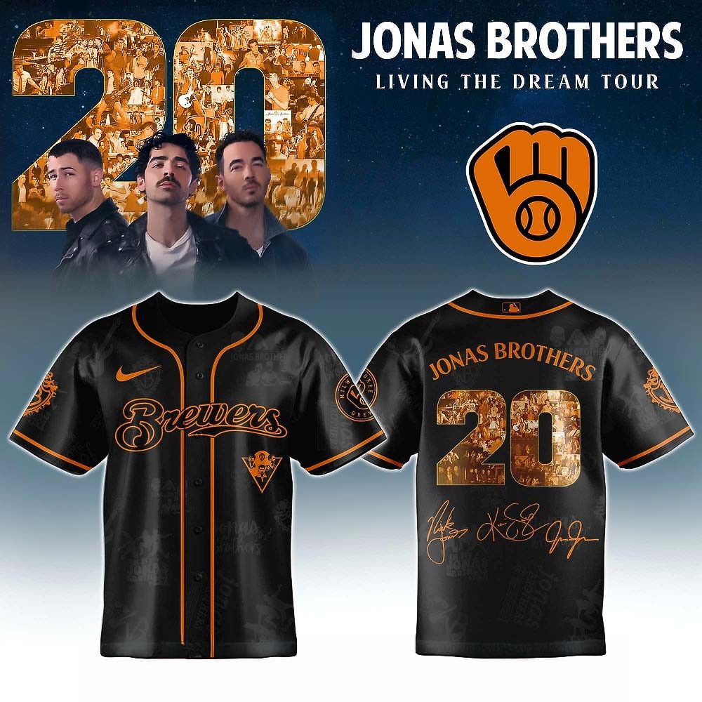 Milwaukee Brewers Jonas Brothers Living The Dream Tour 2025 Jersey Best Gift For Baseball Fans
