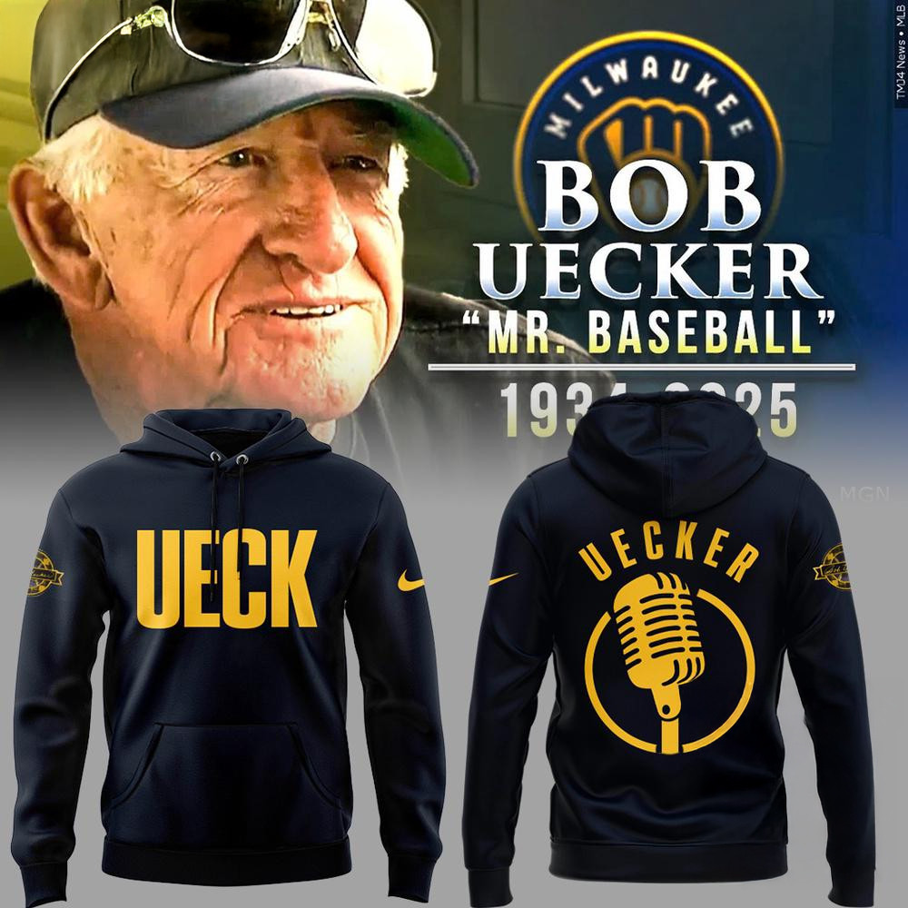 Milwaukee Brewers Remembering Bob Uecker Mr. Baseball Black Hoodie Gifts For Baseball Lovers