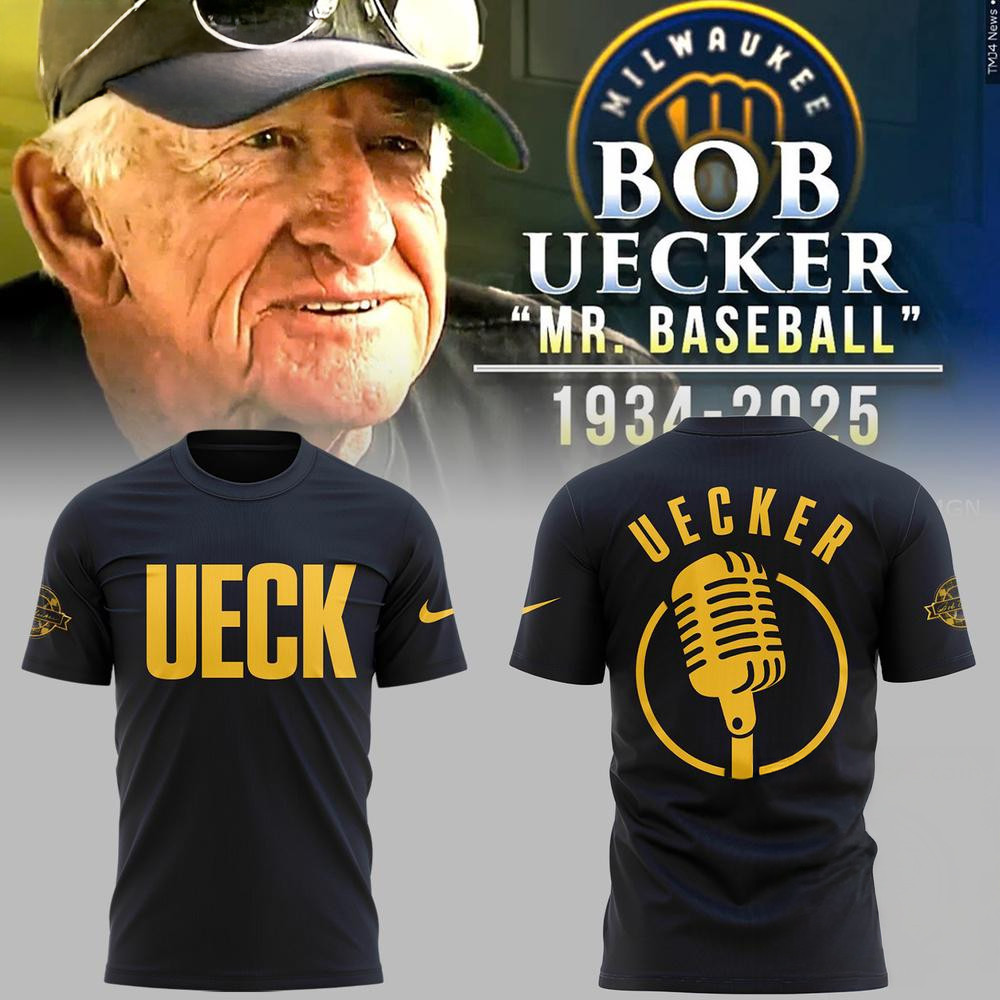 Milwaukee Brewers Remembering Bob Uecker Mr. Baseball Black Shirt Gifts For Baseball Lovers