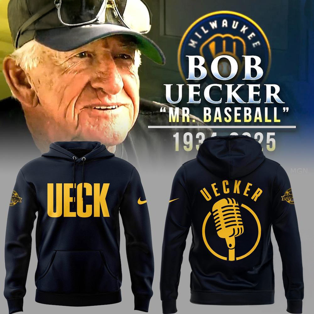 Milwaukee Brewers Remembering Bob Uecker Mr. Baseball Hoodie Baseball Team Gift Ideas
