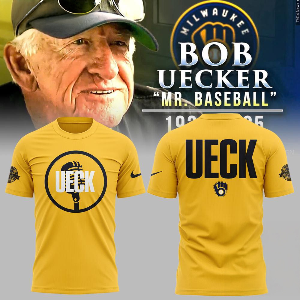 Milwaukee Brewers Remembering Bob Uecker Mr. Baseball Yellow Shirt Gifts For Baseball Fans