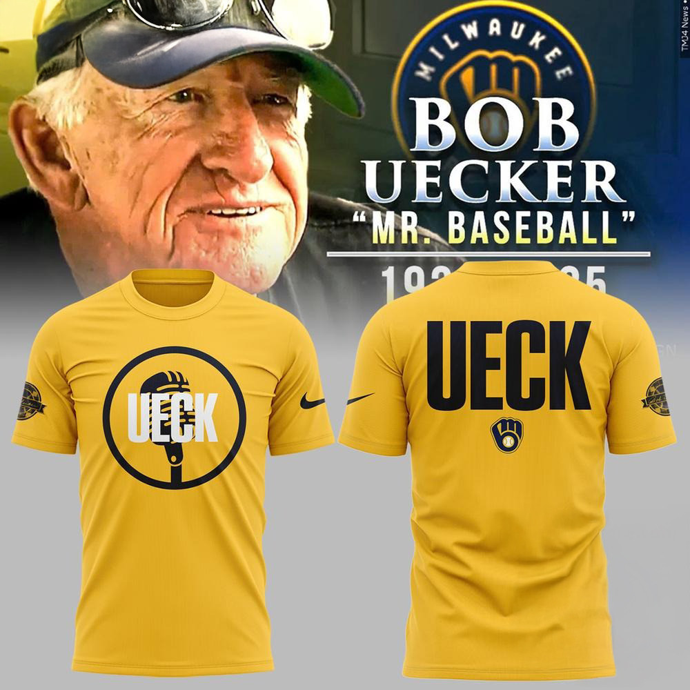Milwaukee Brewers Remembering Bob Uecker Mr. Baseball Yellow Shirt Gifts For Husband
