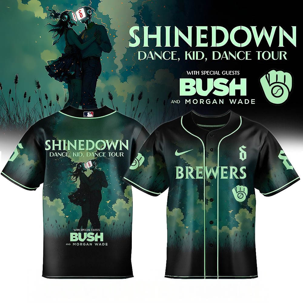 Milwaukee Brewers Shinedown Dance Kid Dance Tour 2025 Baseball Jersey Best Gift For Baseball Fans